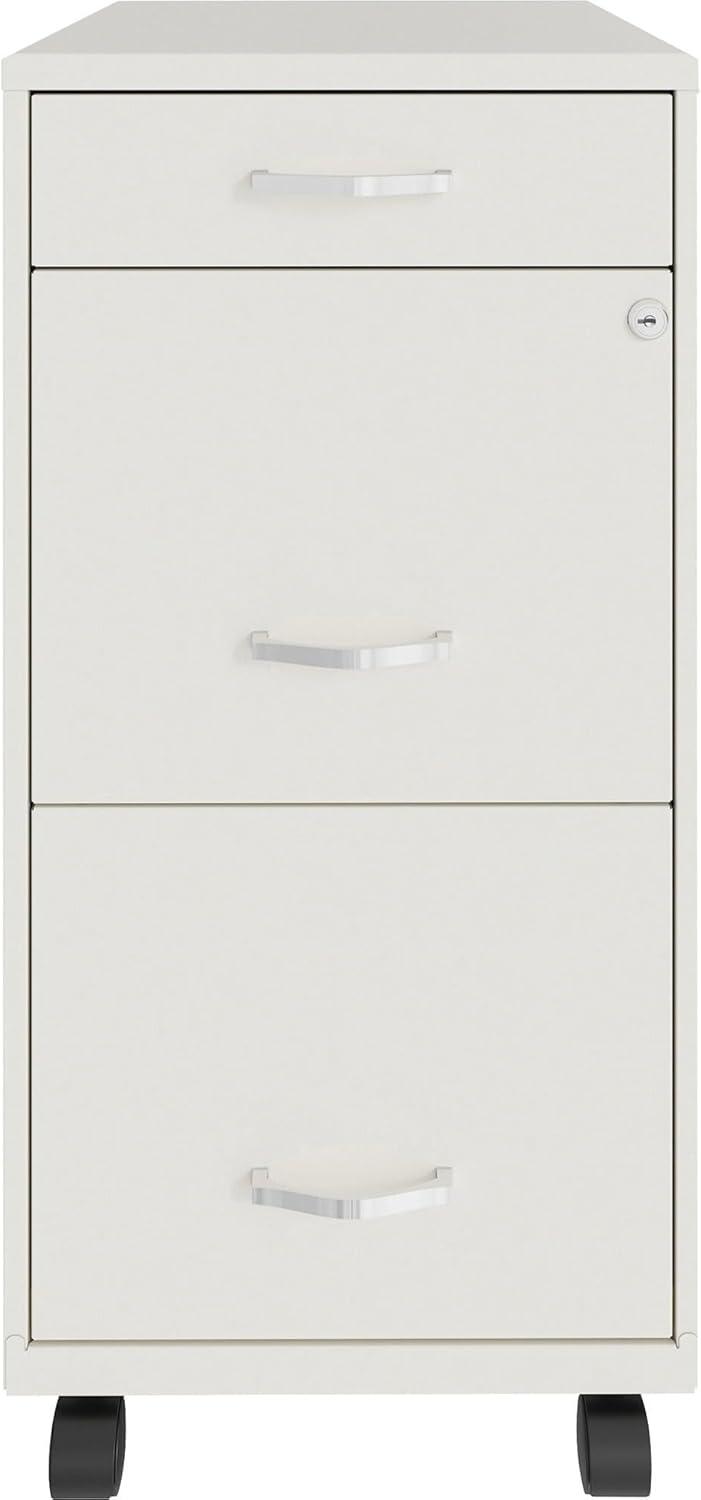 LYS SOHO Box/File/File Mobile White File Cabinet, 3 Drawer, 26.5 x 14.3 x 18 in