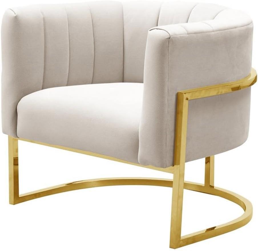 TOV Furniture Magnolia Spotted Cream Chair with Gold