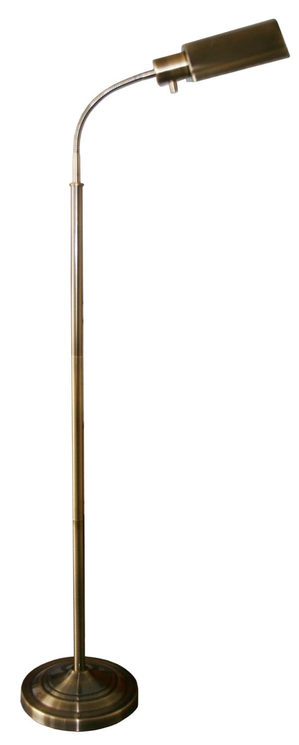Daylight24 56” 1-Light Antique Brass Cordless Floor Lamp with Adjustable Gooseneck