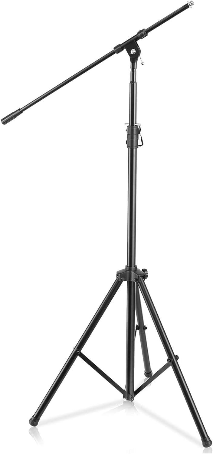 Pyle Heavy-Duty Tripod Microphone Stand with Adjustable Boom Arm - PMKS56, 51.2" to 78.75"