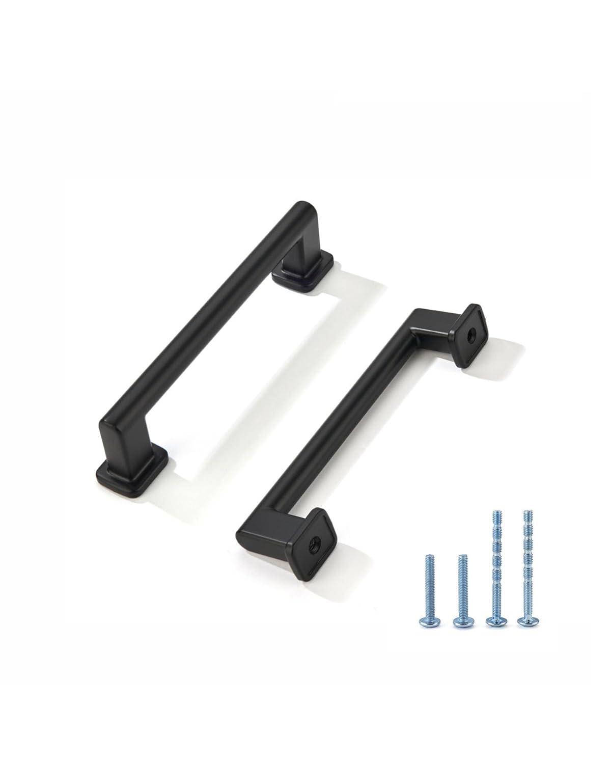 LIMUR 10 Pack 5 Inch (128 mm) Hole Center Matte Black Cabinet Pulls - Solid Zinc Alloy Kitchen Cabinet Handles, Drawer Pulls, Wardrobe & Dresser Handles, Cupboard Hardware