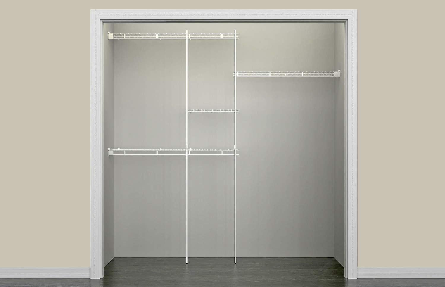 White Adjustable Vinyl-Coated Steel Closet Organizer Kit