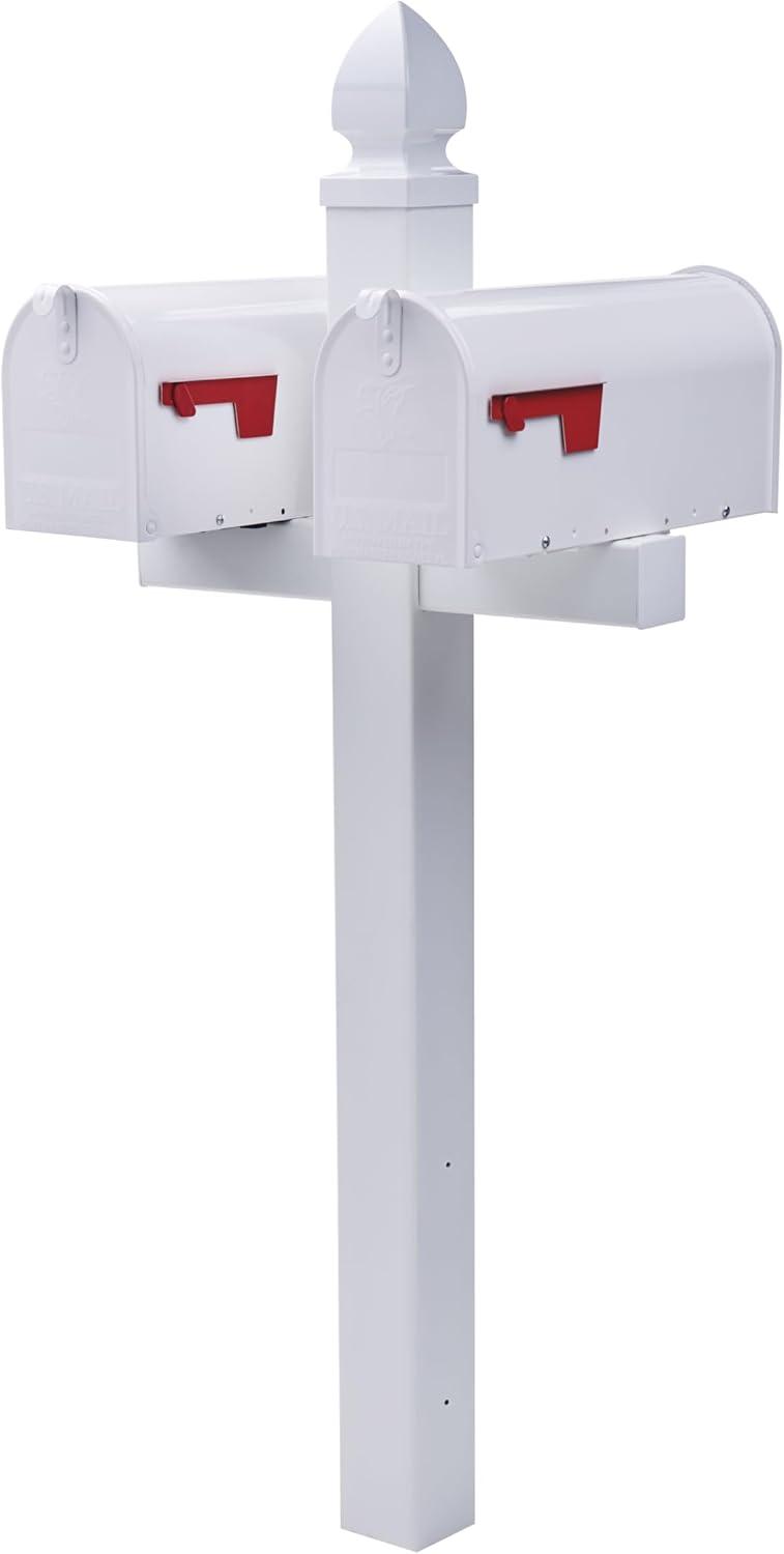 Gibraltar Mailboxes Whitley 57 in. White PVC Mailbox Post