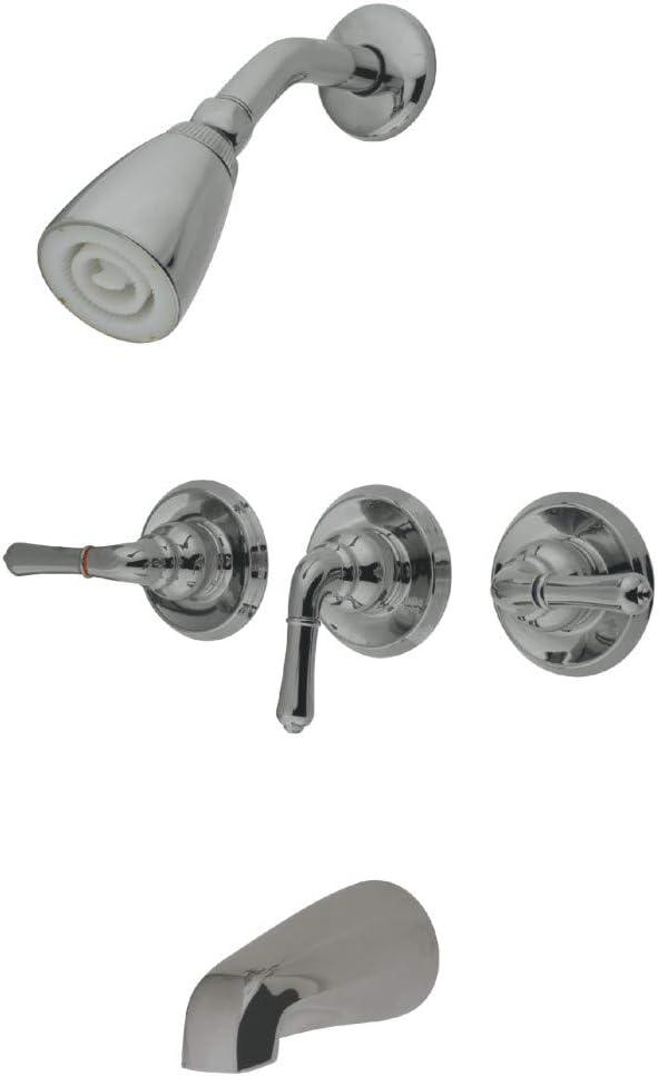 Brushed Nickel Wall Mounted Tub and Shower Faucet Set