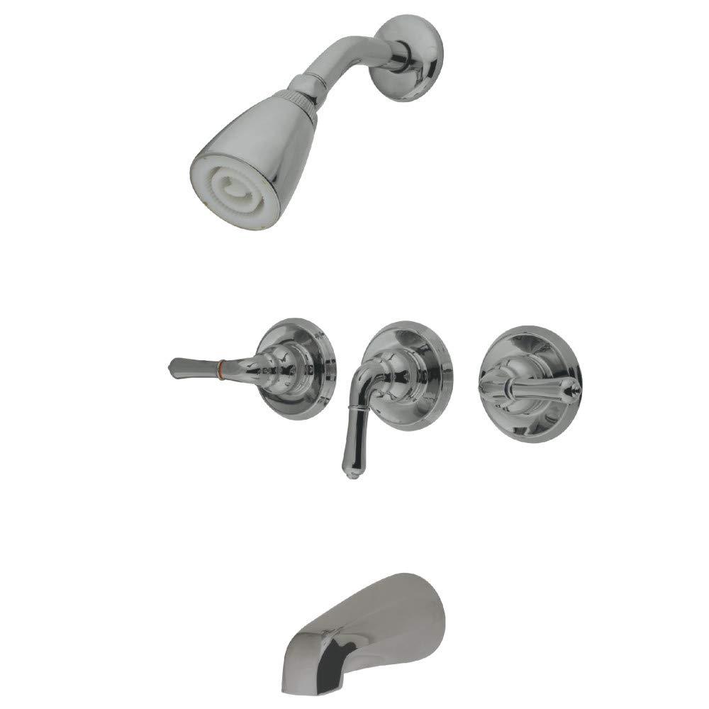 Brushed Nickel Wall Mounted Tub and Shower Faucet Set