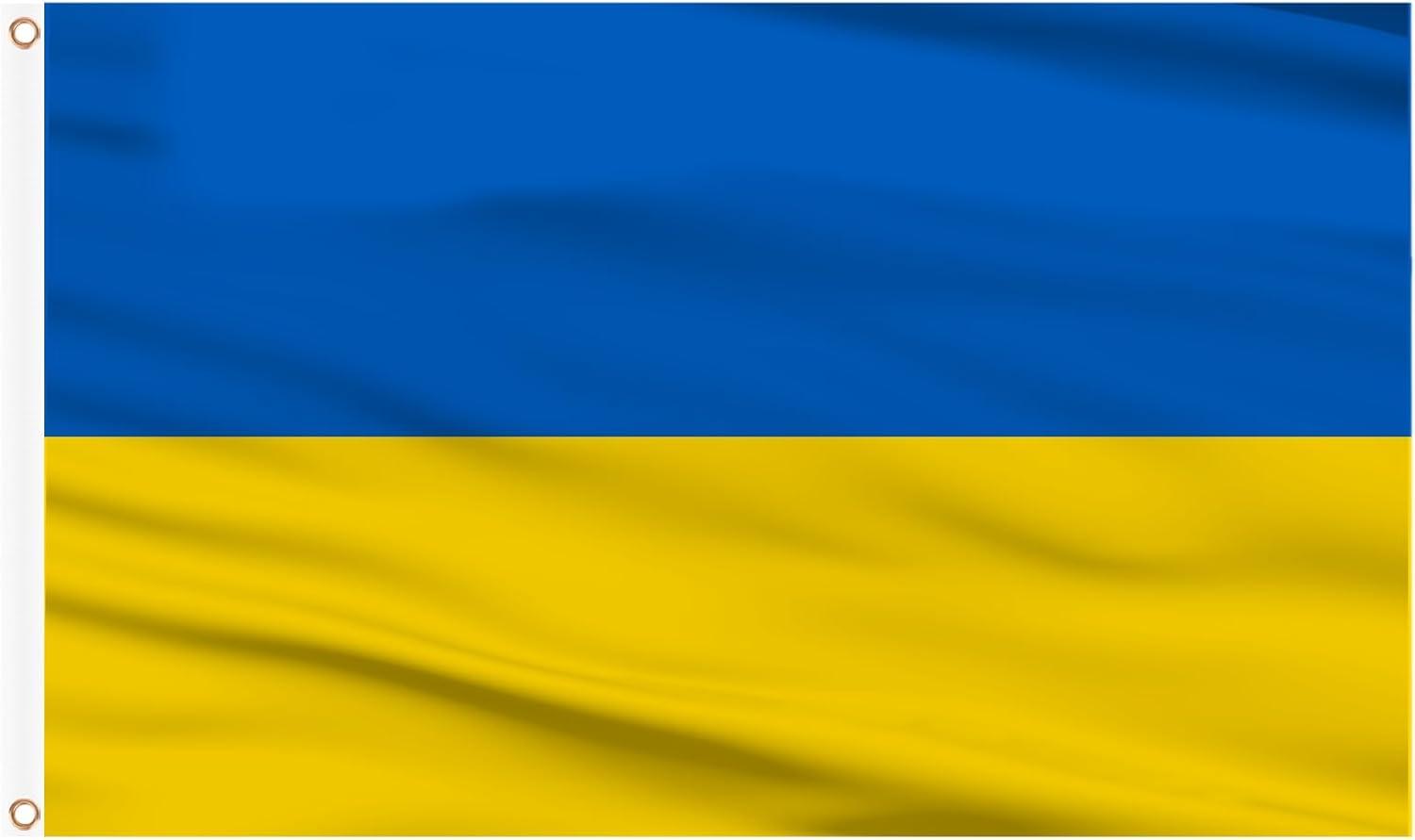 Large Blue and Yellow Polyester Ukraine Flag with Brass Eyelets