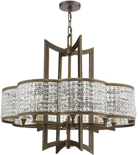 Brushed Nickel and Crystal 8-Light Chandelier