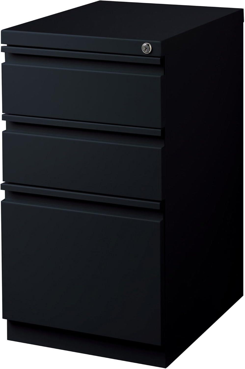 3 Drawers Vertical Steel Lockable Filing Cabinet, Black