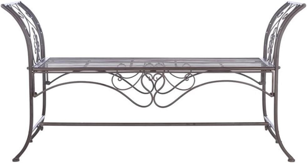 Adina Wrought Iron 51.25 Inch W Outdoor Garden Bench  - Safavieh