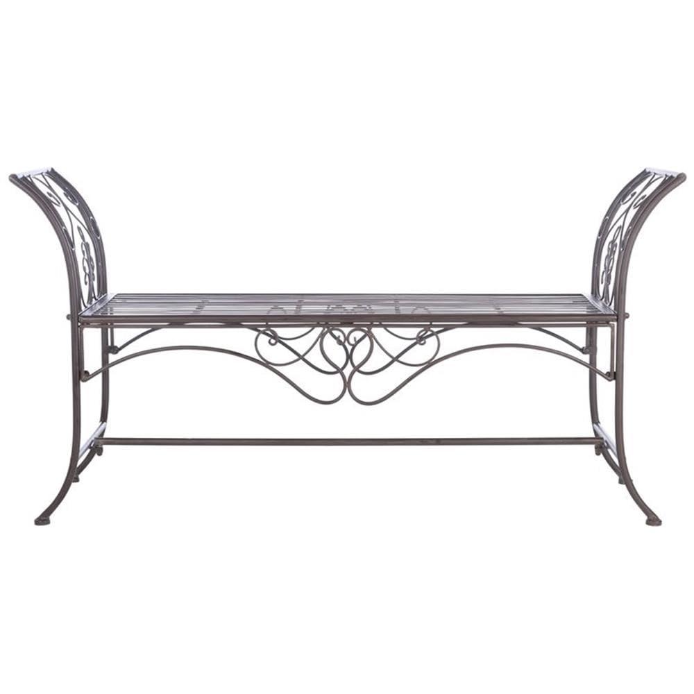 Adina Bench - Outdoor - PAT5016 - Rustic Brown - Safavieh