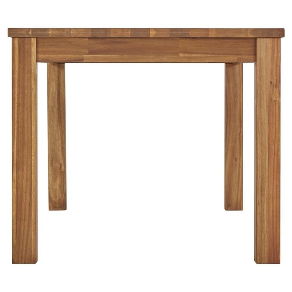 Amber Brown Solid Acacia Wood Rectangular Dining Table, 71"