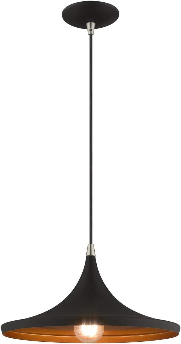 Livex Lighting Metal Shade 1 - Light Chandelier in  Black