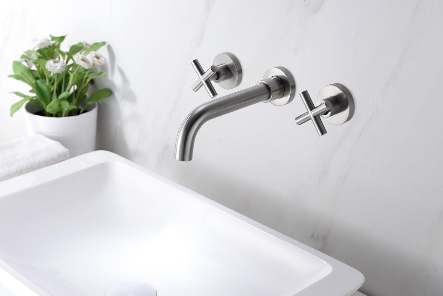 Wall Mounted 2-handle Bathroom Faucet