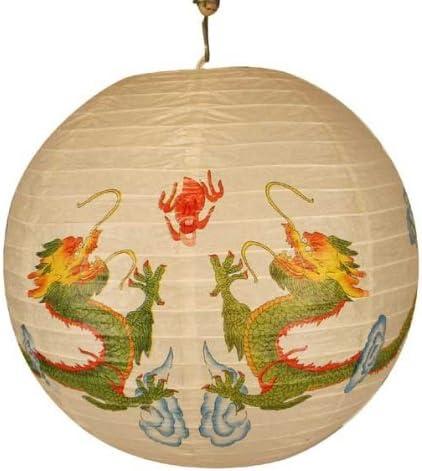 Asian Festival White Paper Dragon Lantern, 15.5 Inches