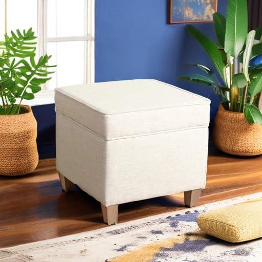 Cole Classics Square Storage Ottoman with Lift Off Top - HomePop