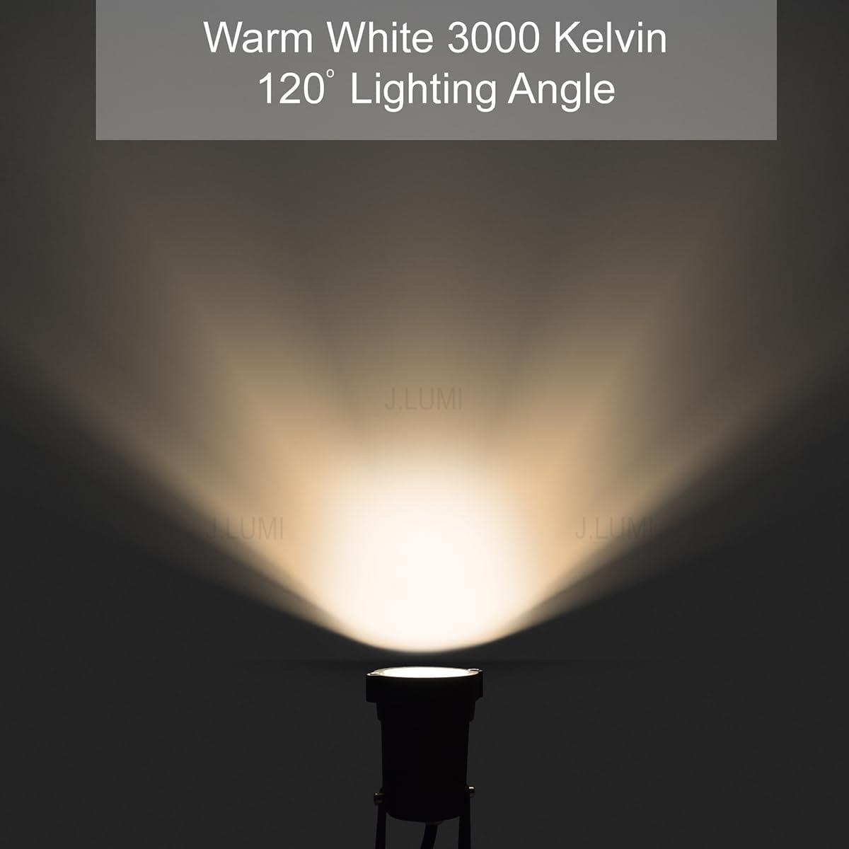 GSS6005 LED Landscape Spotlights Outdoor Plug in Light 5W, 120V AC, 3000K Warm, Metal Construction with Ground Stake, Outdoor and Indoor Use, 3-ft Cord with Plug, Black