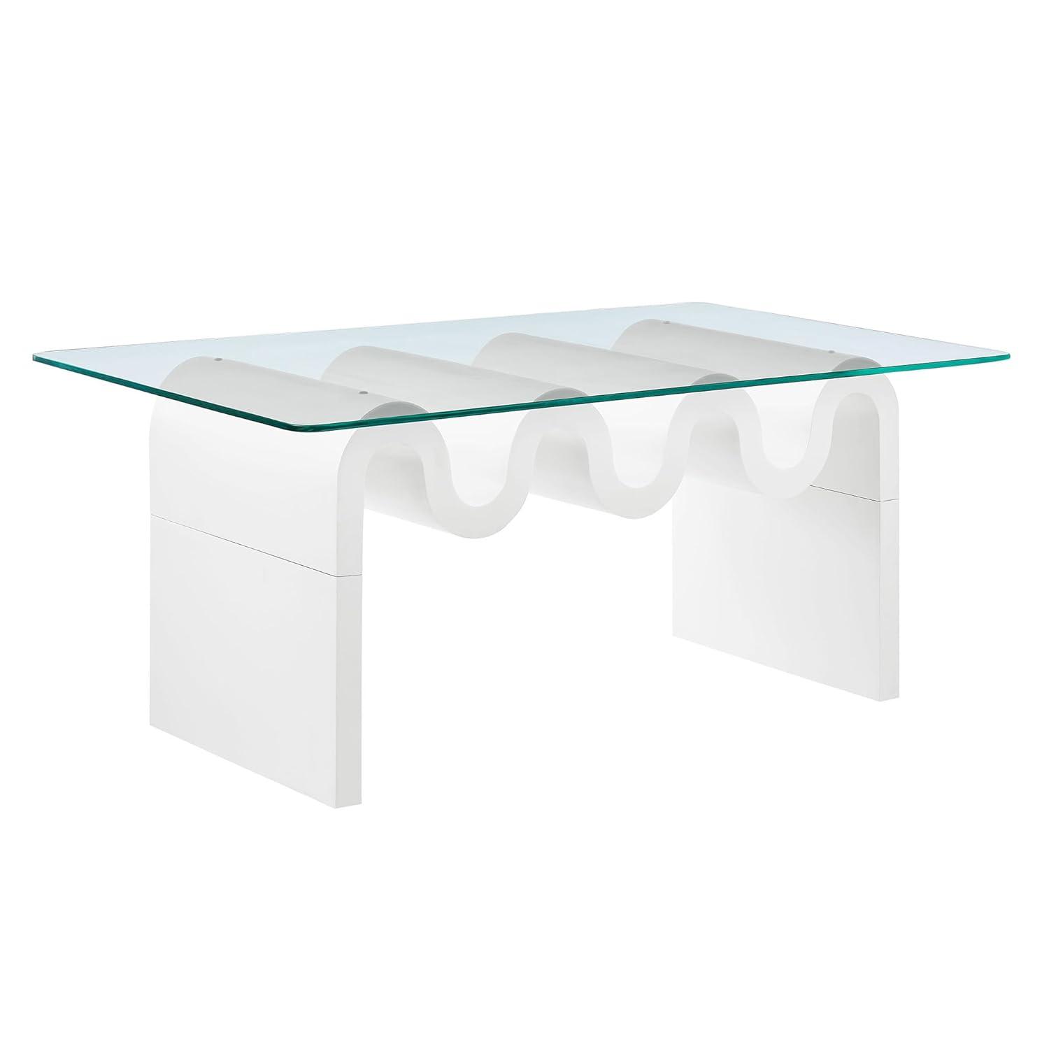 Modway Ondine Glass Top Coffee Table In Spiced Apple