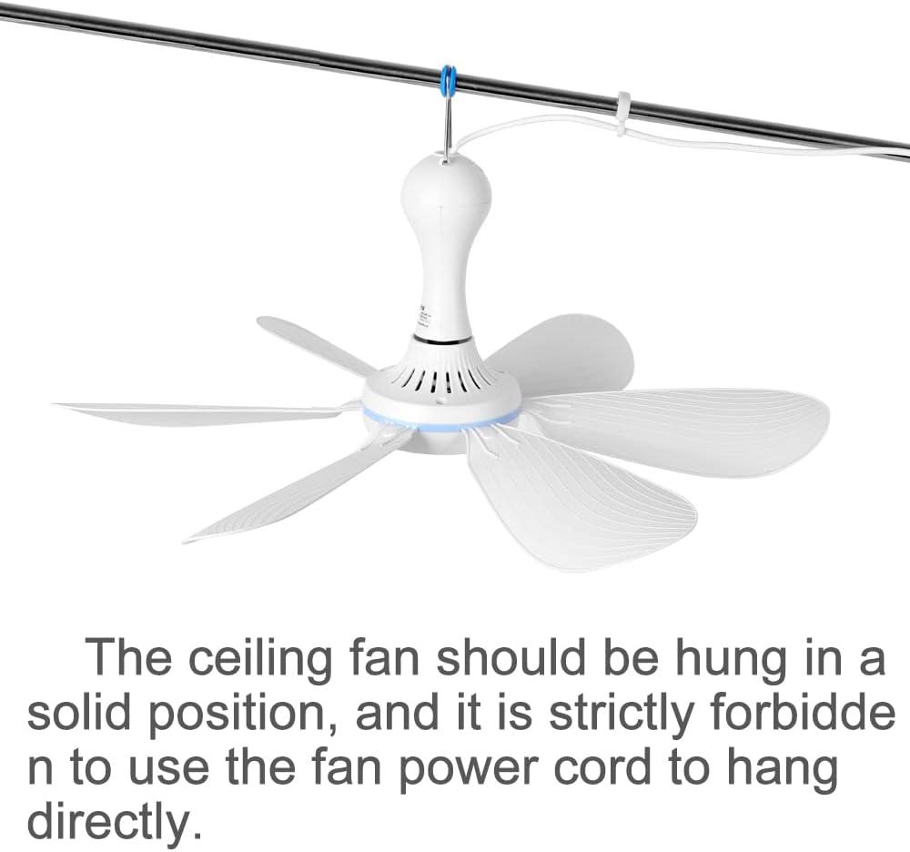 USB Mini Small Ceiling Fan quiet Camping RV Fans Emergency Portable Outdoor Hanging Gazebo Canopy Dorm Fans Silent For Tent,Hiking,Outages Home Room with Remote Battery operated,Power Bank powered