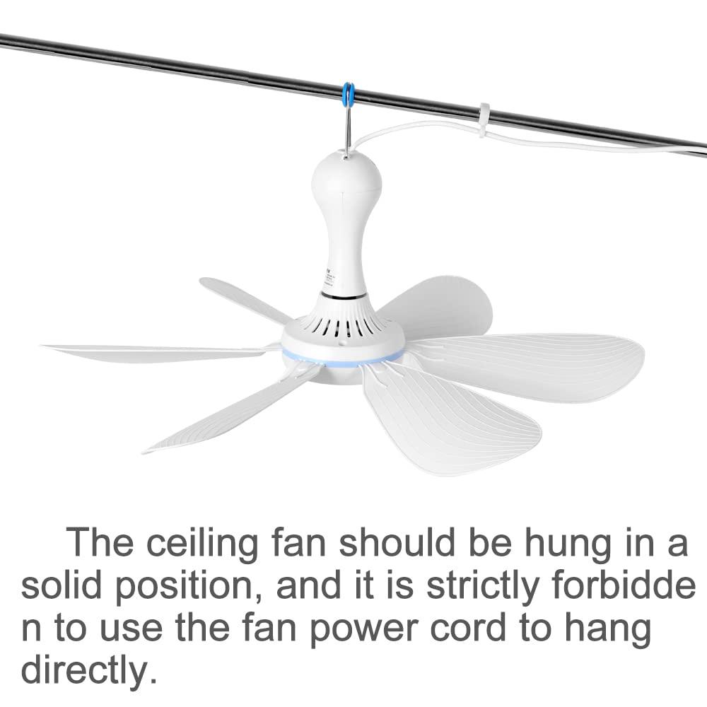 USB Mini Small Ceiling Fan quiet Camping RV Fans Emergency Portable Outdoor Hanging Gazebo Canopy Dorm Fans Silent For Tent,Hiking,Outages Home Room with Remote Battery operated,Power Bank powered