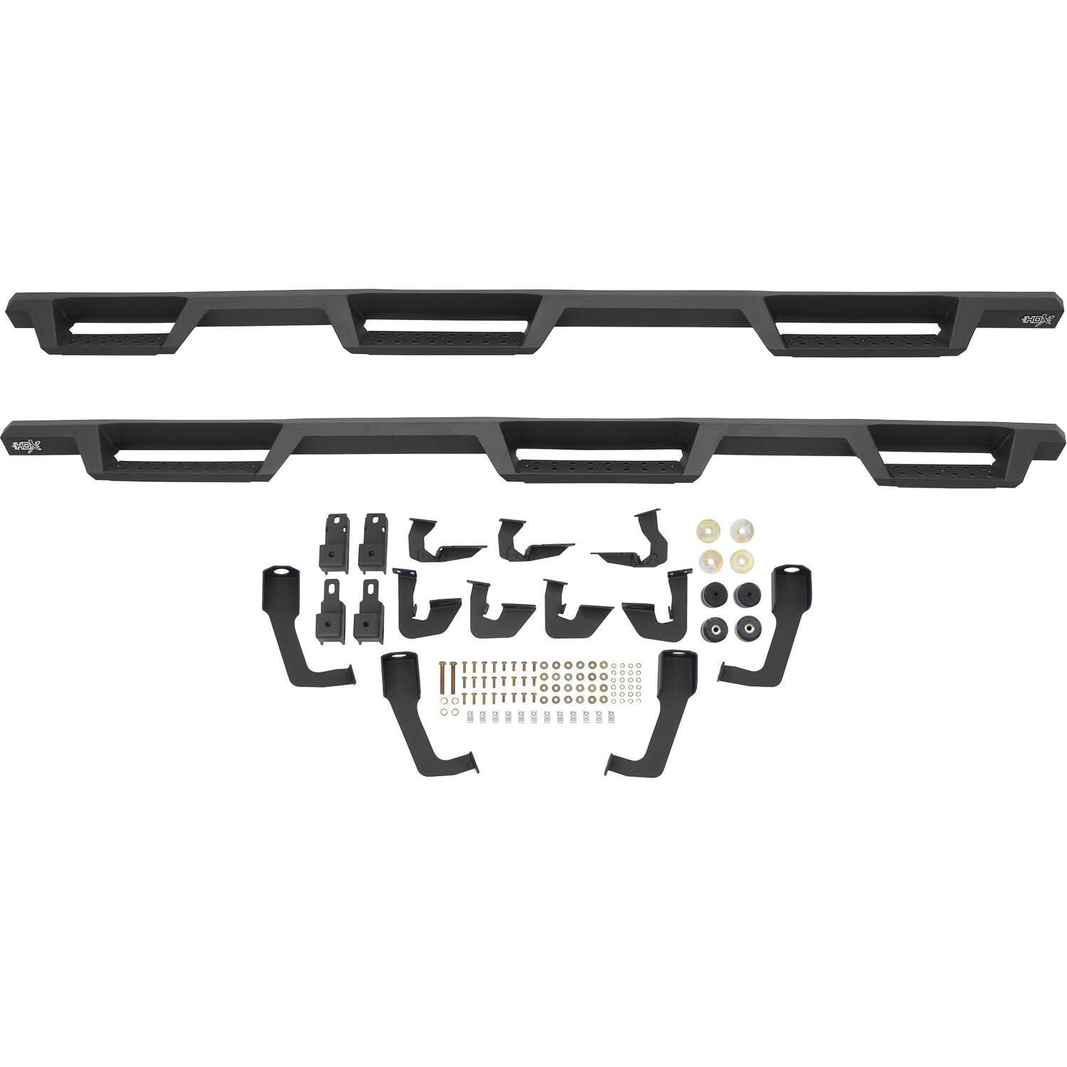 HDX Black Square Tube Wheel-to-Wheel Nerf Step Bars