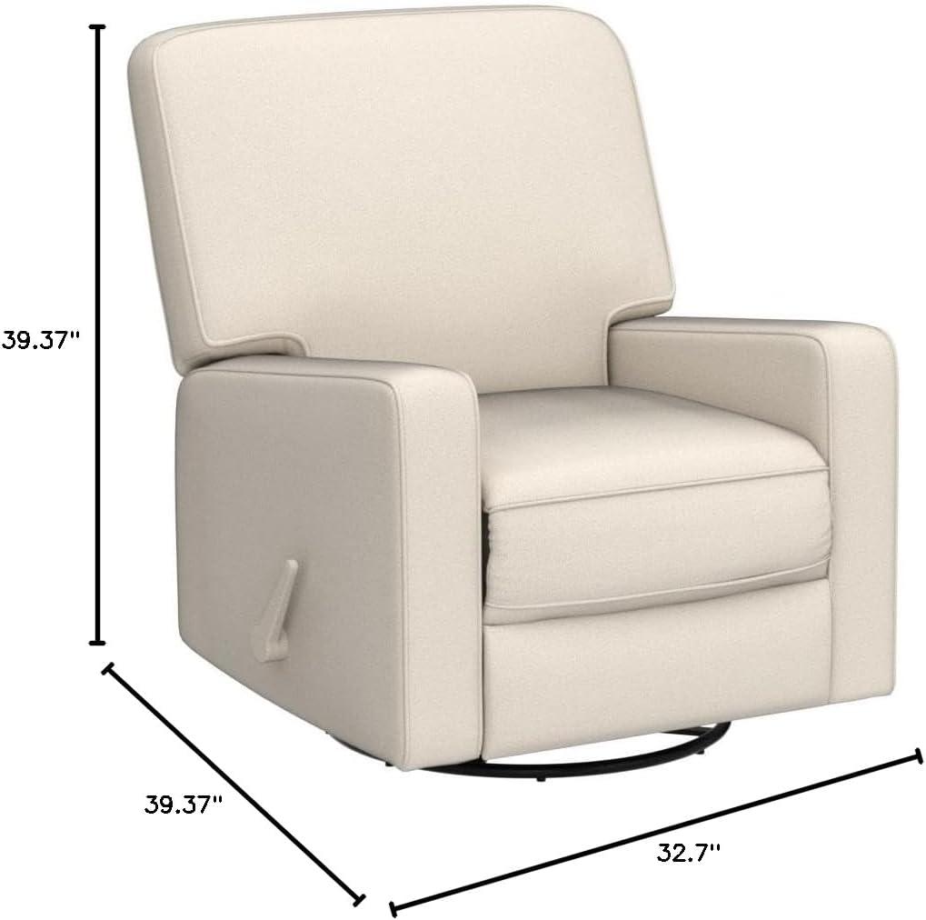 Beige Linen Swivel Recliner Armchair with High Back