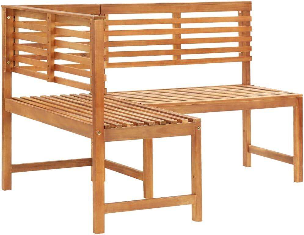 vidaXL Patio Corner Bench 55.1Inch Solid Acacia Wood
