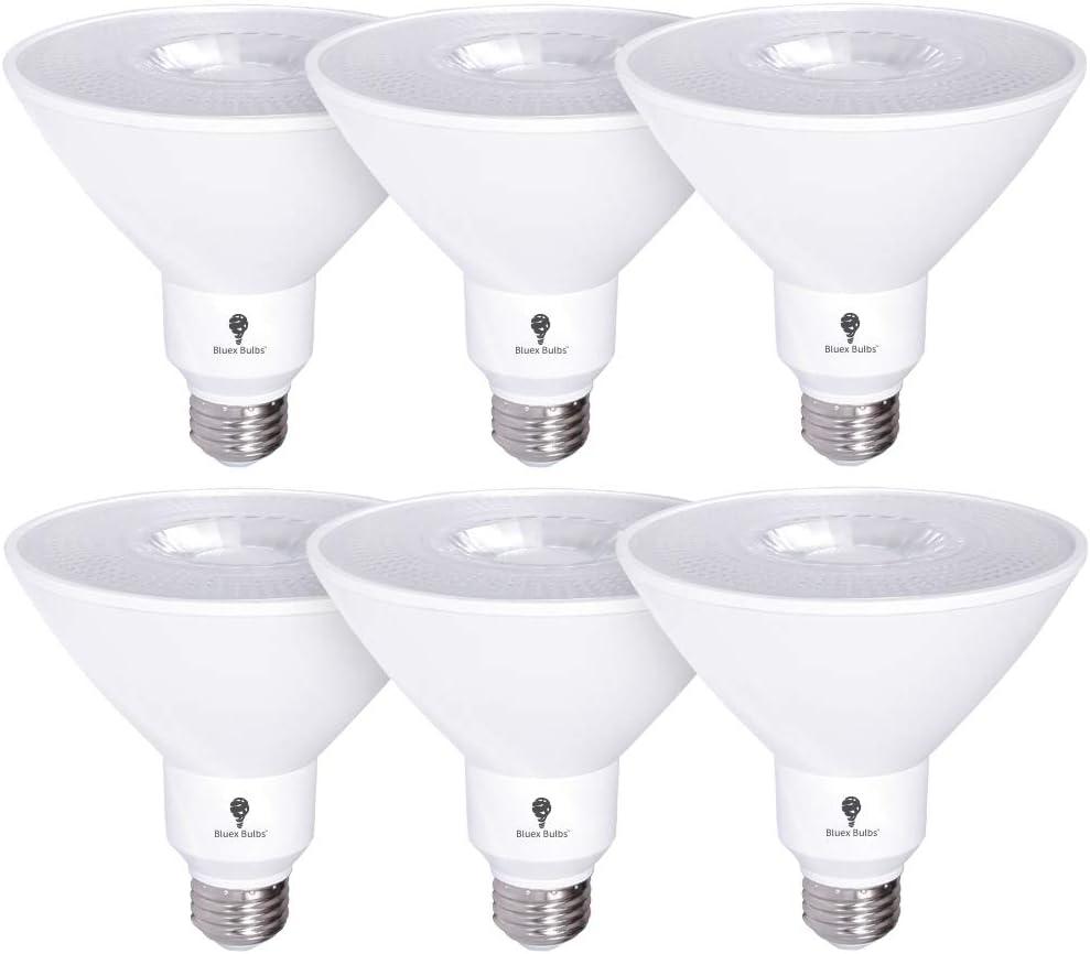 6-Pack White Dimmable LED Flood Light Bulbs for Commercial Use