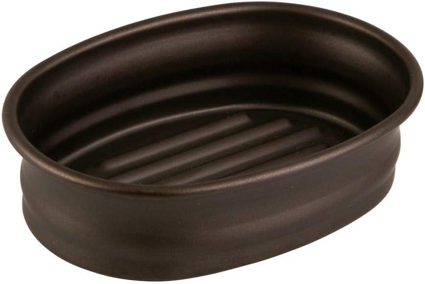 InterDesign Olivia Bar Soap Dish for Bathroom Vanities, Kitchen Sink, Bronze