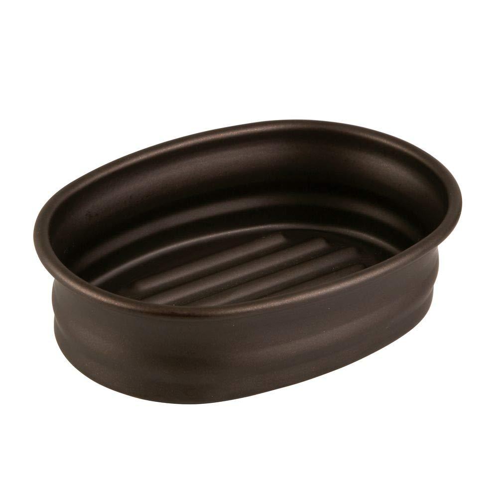 InterDesign Olivia Bar Soap Dish for Bathroom Vanities, Kitchen Sink, Bronze