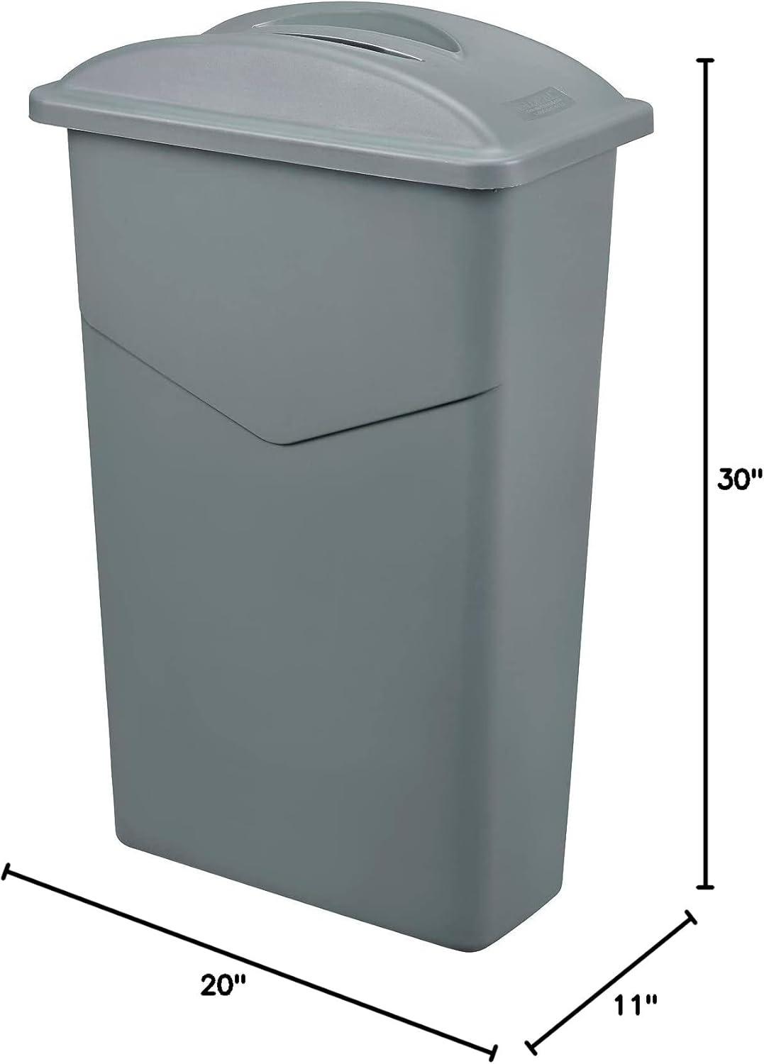 Slim Gray Plastic 23 Gallon Waste Container