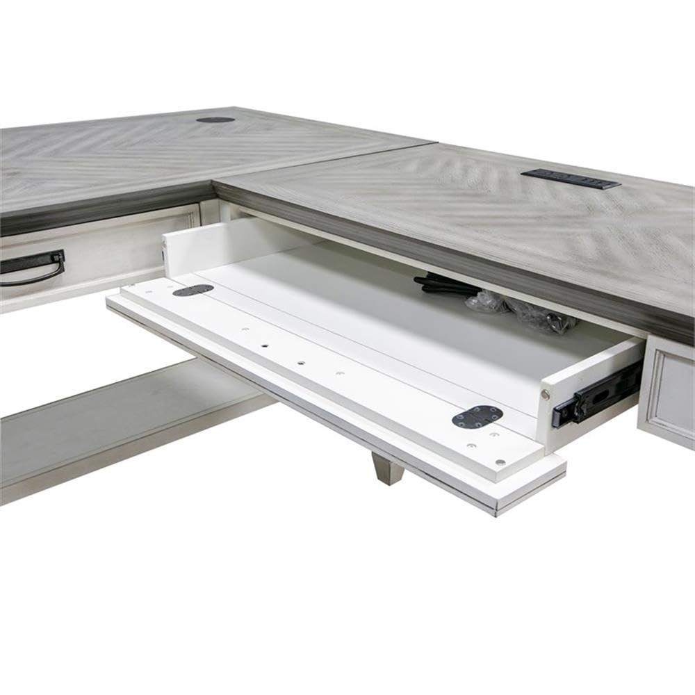 Martin Furniture Open L-Desk, White