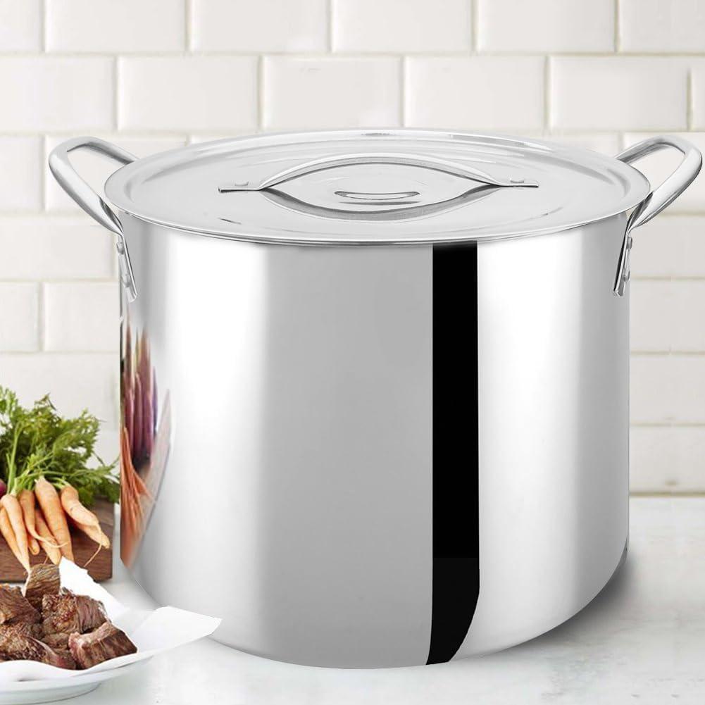 Bene Casa 8 Quart Silver Stainless Steel Stock Pot