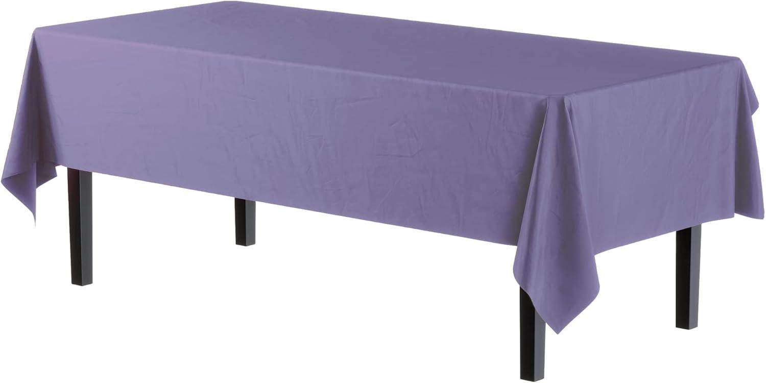 Crown Premium Quality Plastic Tablecloth 54 Inch. x 108 Inch. Rectangle - Lavender - 6 Pack