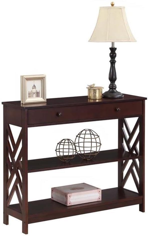 Convenience Concepts Titan 1 Drawer Console Table with Shelves, Espresso