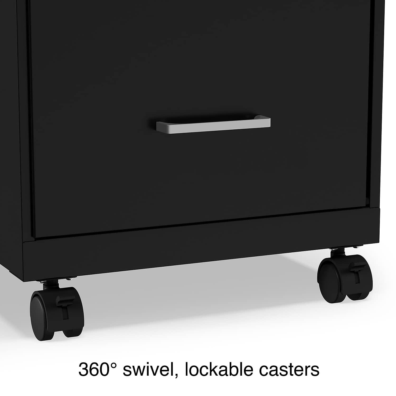Staples 2-Drawer Vertical File Cabinet Locking Letter Black 18"D (52145) 2806665