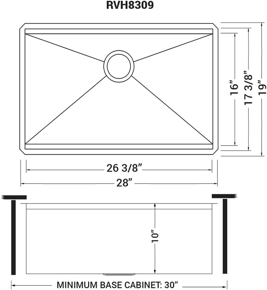 Ruvati Workstation Undermount 16 Gauge Stainless Steel Kitchen Sink Single Bowl