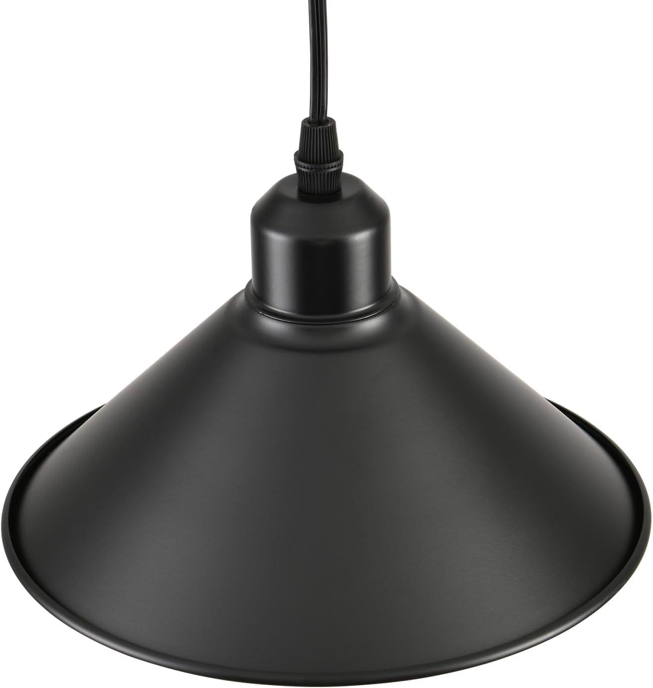 2-Pack Black Pendant Lights, 11.81'' Modern Pendant Lights Kitchen Island, Dome Large Pendant Light for Dining Room Foyer Bedroom Entryway Hallway Light Fixtures