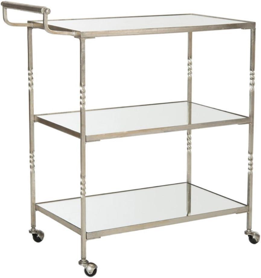 Aurelius Bar Cart - Silver/Mirror - Safavieh