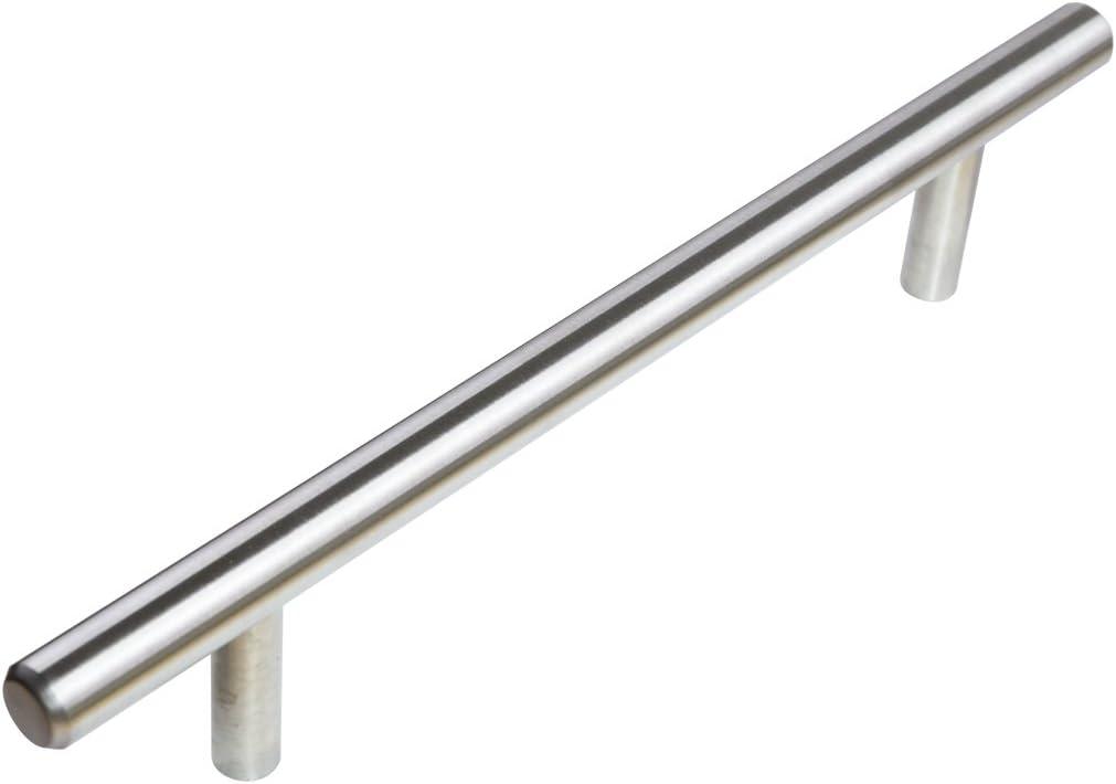 Stainless Steel Slim Modern Euro Cabinet Handle 5" Center to Center Bar Pull Multipack (Set of 10)