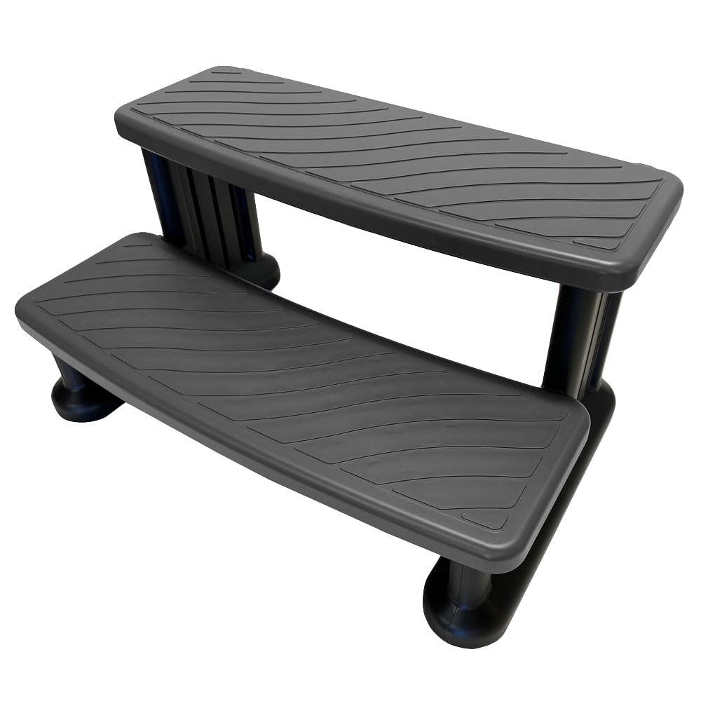 Puri Tech Universal Spa & Hot Tub Outdoor Steps No Slip Grip Support - Light Grey