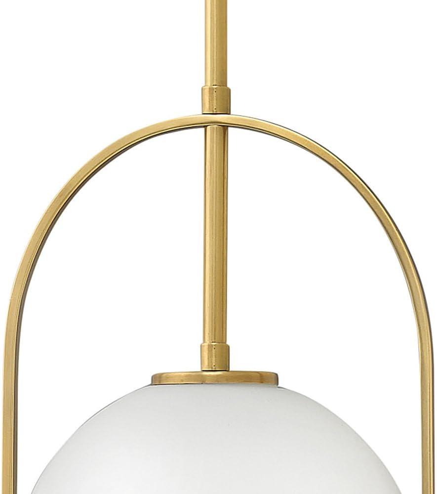 Heritage Brass Etched Opal Glass Globe Pendant Light