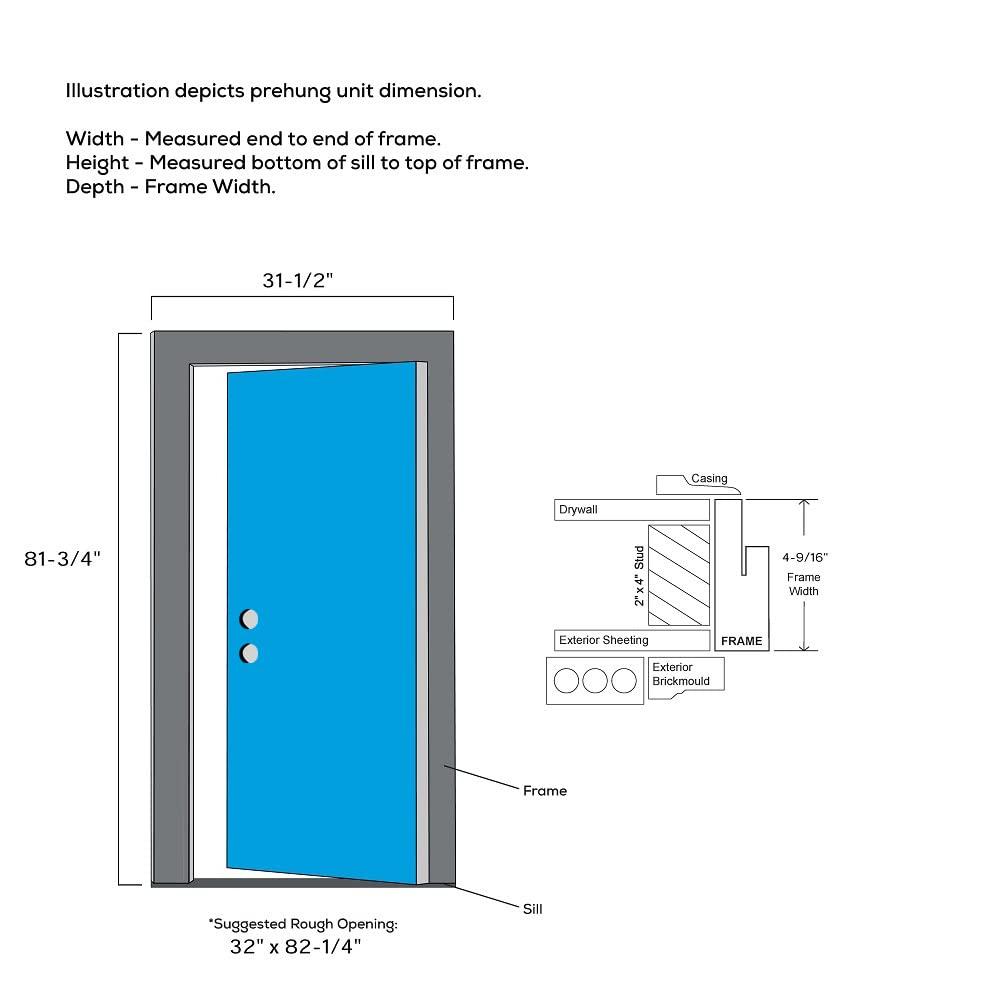 National Door Company EMJ686BLPR26R Steel Primed, Right Hand In-swing, Prehung Door, Full Lite, 30" x 80"