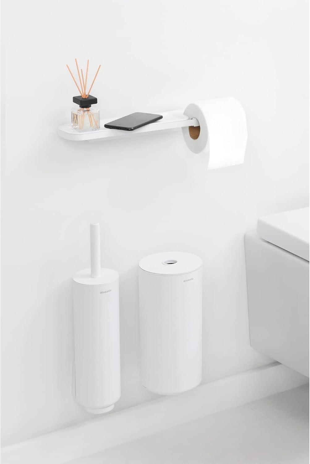 Brabantia MindSet Toilet Roll Holder with Shelf