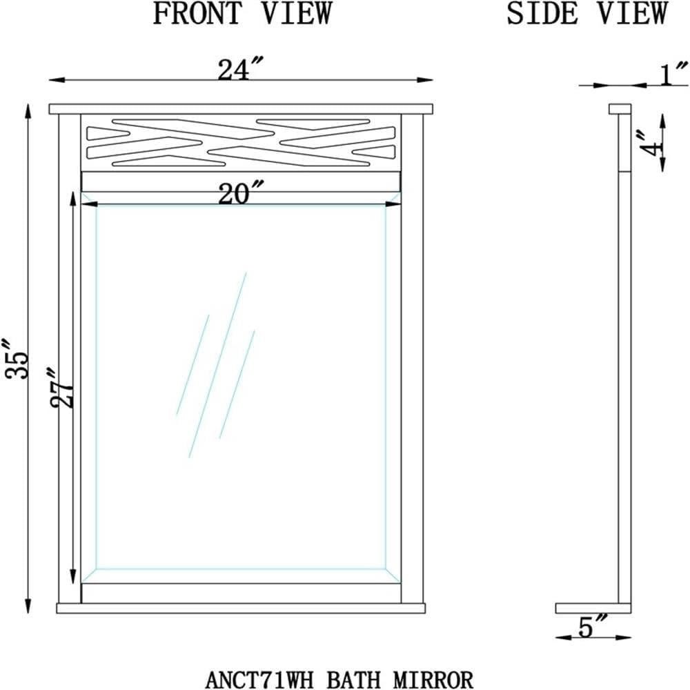 Coventry Bath Mirror White - Alaterre Furniture