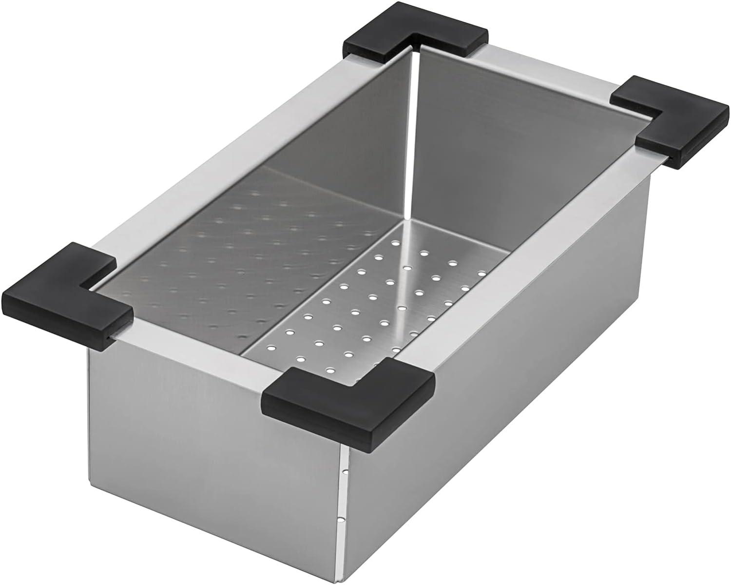 Workstation Sink Colander 17 inch Stainless Steel with Plastic Corners - RVA1327