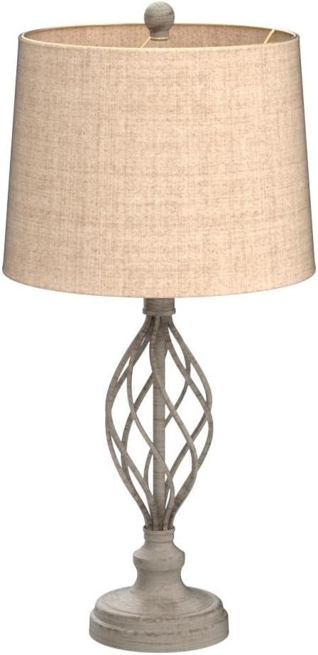 Franklin Iron Works Annie Modern Coastal Table Lamps 28" Tall Set of 2 Weathered Sand Iron Cream Tapered Drum Shade for Bedroom Living Room Bedside