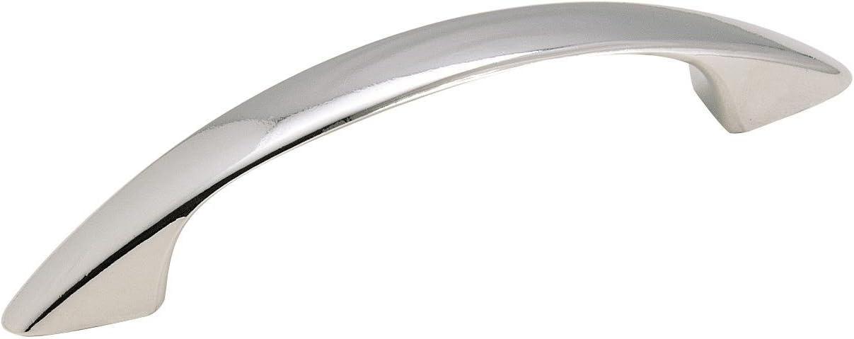 Polished Chrome 3-Inch Arch Cabinet Pull with Mounting Hardware