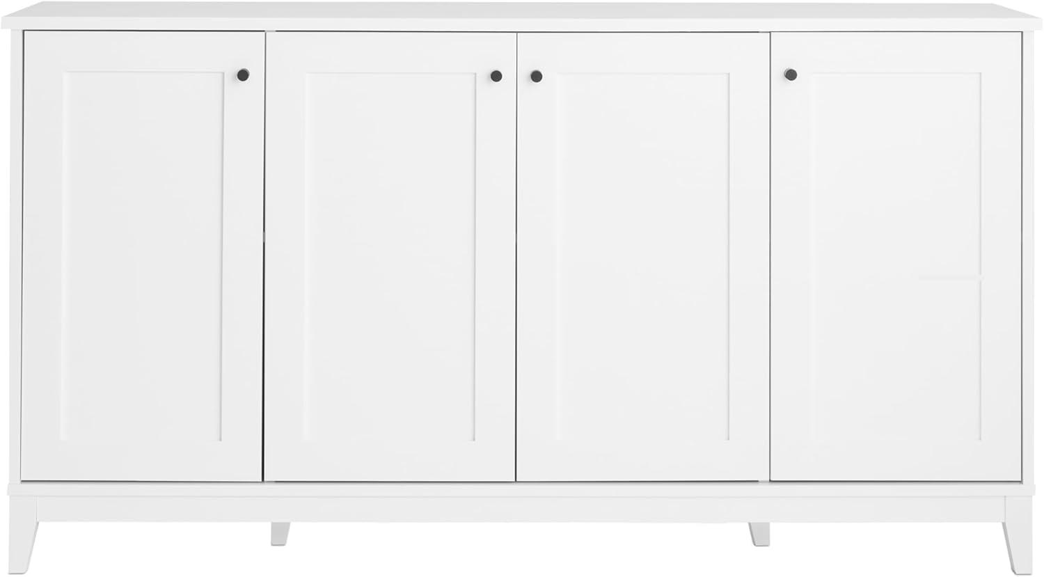 4 Panel Door Console Table Storage Cabinet with Doors and Shelves, Sideboard Storage Cabinet