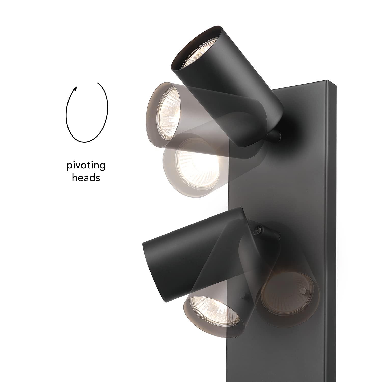 GLOBE Electric 51845 2-Light Plug-in or Hardwire Wall Sconce, Matte Black, in-Line On/Off Switch, Wall Lighting, Wall Lights for Bedroom, Kitchen Sconces Wall Lighting, Home Décor, Bulb Not Included