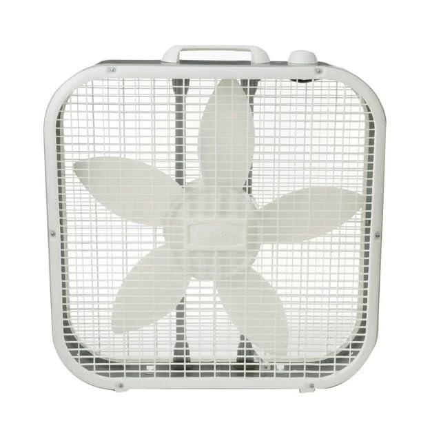 Lasko 20" Classic Box Fan with Weather-Resistant Motor, 3 Speeds, 22.5" H, White, B20200, New
